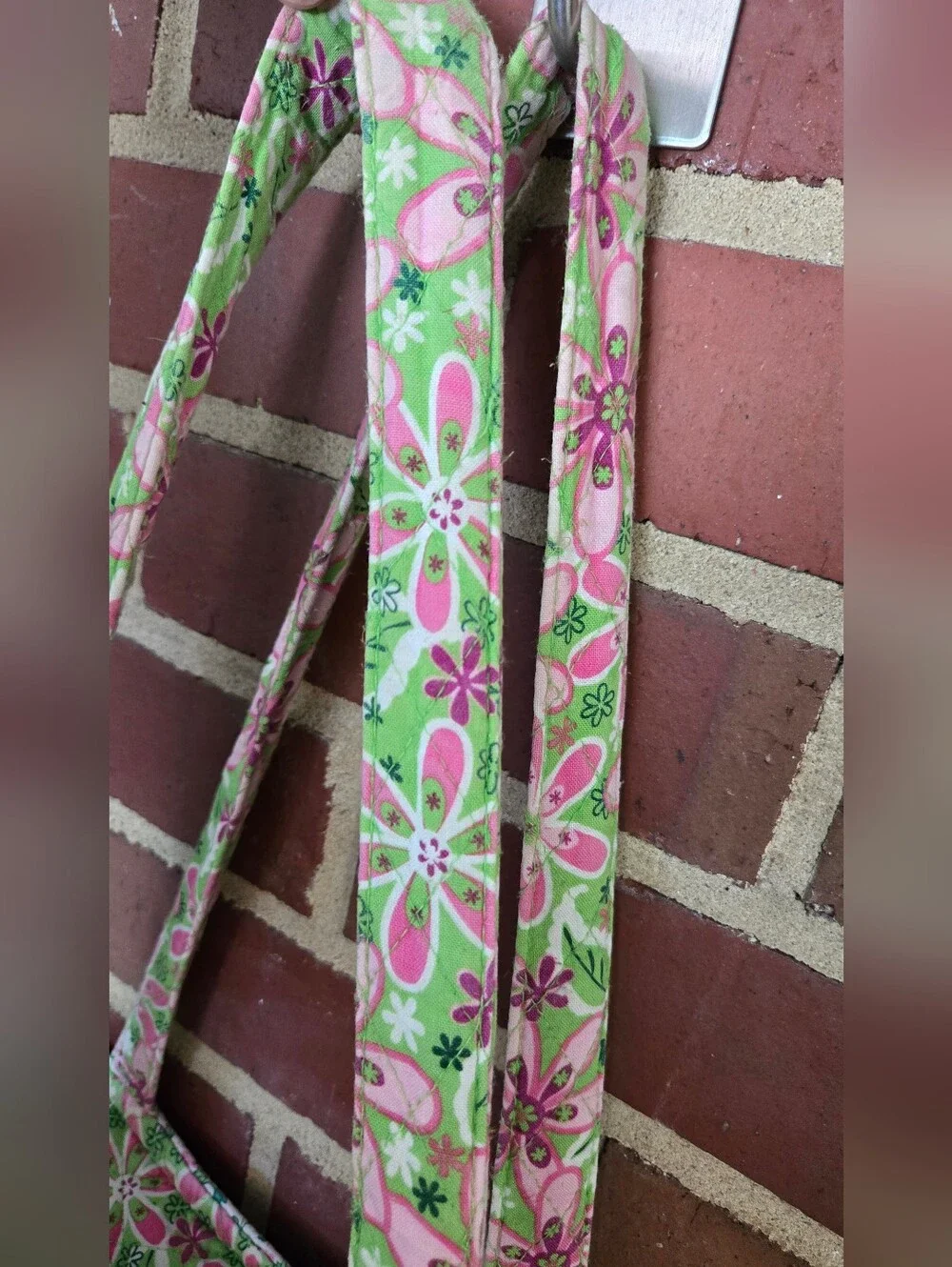 Vintage Pink Green Floral Quilted Tote Bag Cottagecore Preppy Y2K Shoulder Bag